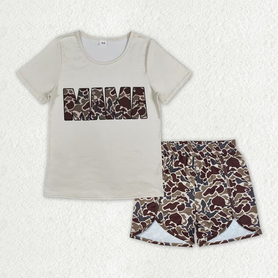 Sibling Adult Women Short Sleeve Tops Shorts Pajamas Sets