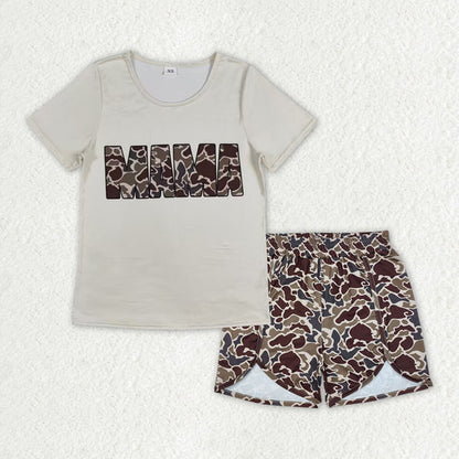 Sibling Adult Women Short Sleeve Tops Shorts Pajamas Sets
