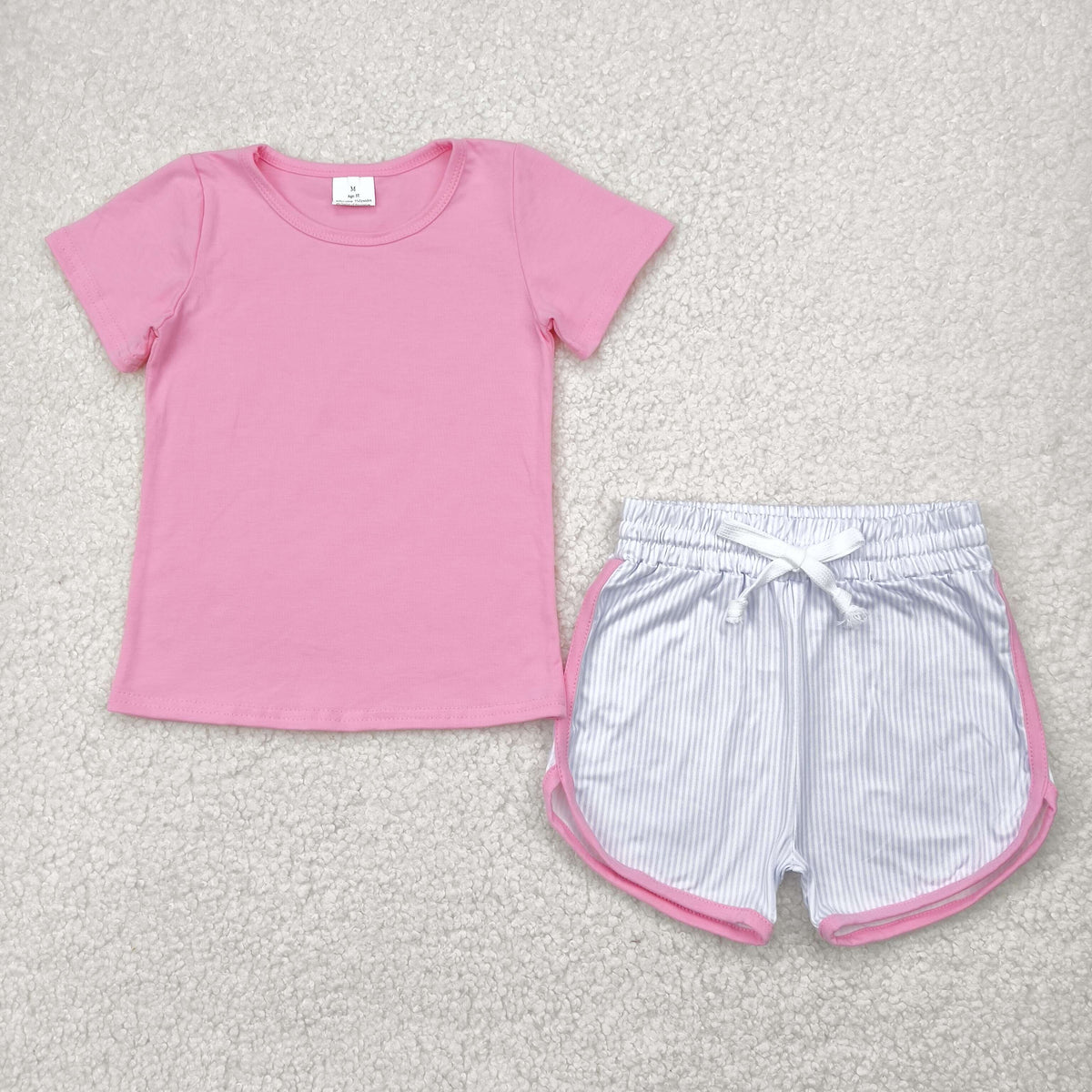Sibling Baby Girls Short Sleeve Flowers Boot Tops Biking Ruffle Shorts Clothes Sets
