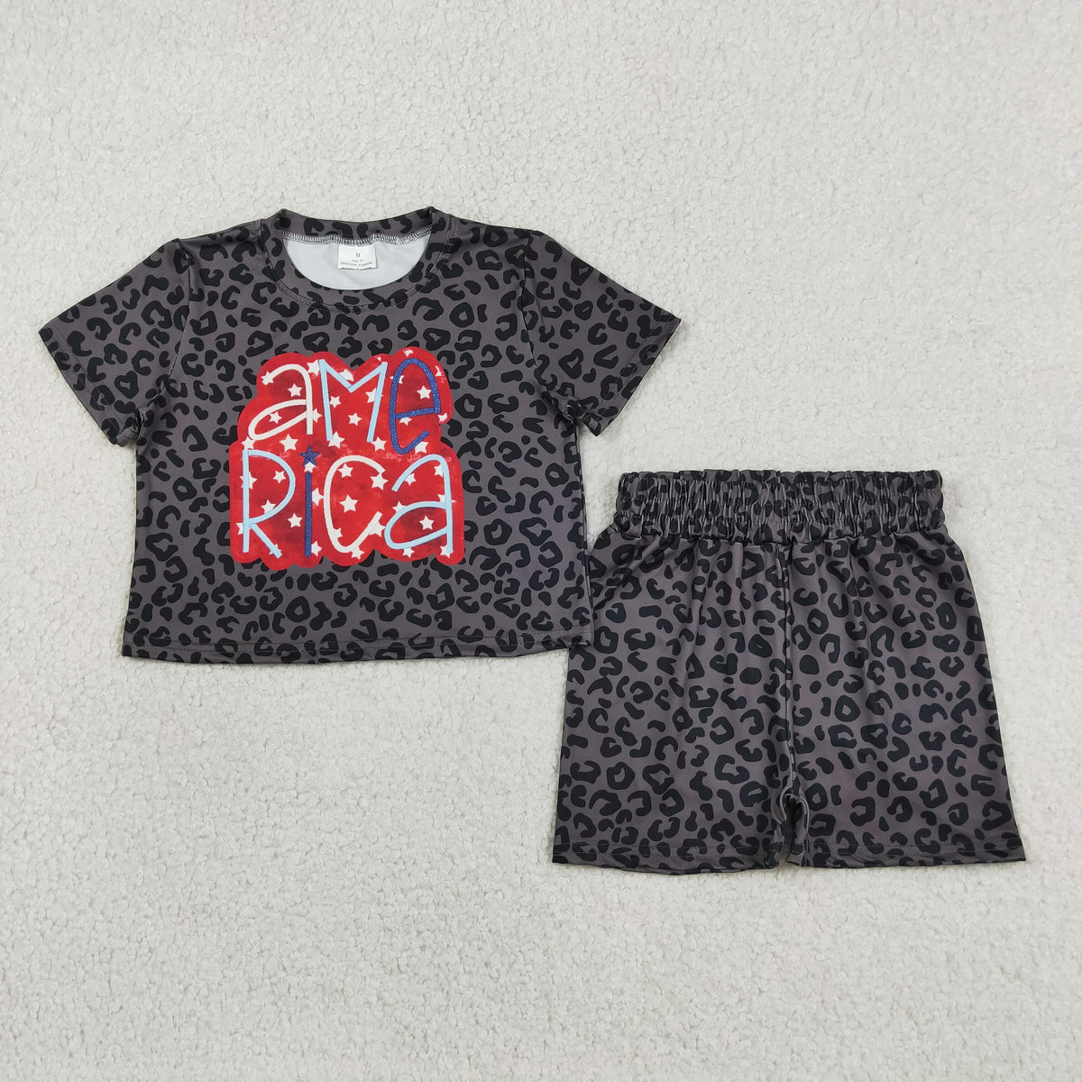 Sibling Baby Girls Summer Stars USA Top Shorts 4th of July Slouchy Pajamas Clothes Sets