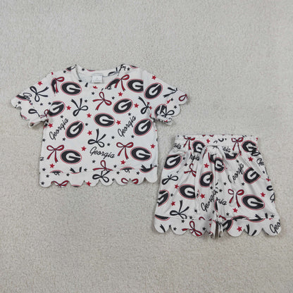 Sibling Mama and Me Kids Bows G Team Clothes Sets Yoga Active Dress Butterfly Shorts