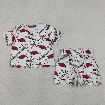 Sibling Baby Girls Camo Arkansas Team Polo Shirt Top Yoga Active Strap Knee Length Dress