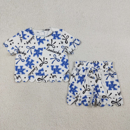 Sibling Baby Girls Bows UK Team Clothes Sets Yoga Active Knee Length Dress Butterfly Shorts