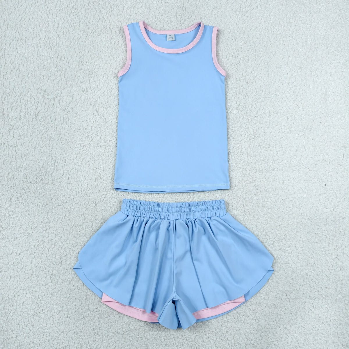 Sibling Baby Girls Sleeveless Vest Top Butterfly Short Yoga Active Clothes Sets