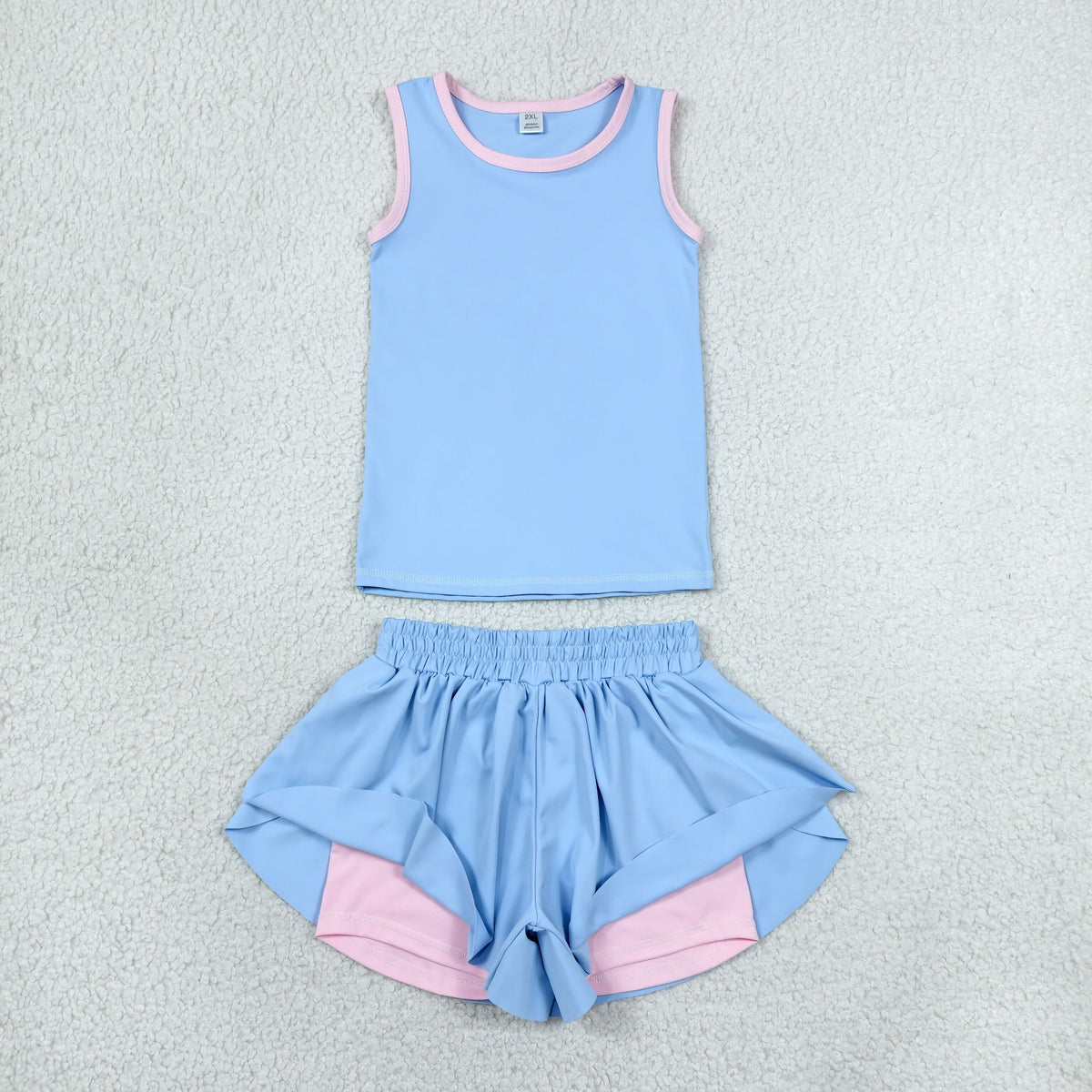 Sibling Baby Girls Sleeveless Vest Top Butterfly Short Yoga Active Clothes Sets