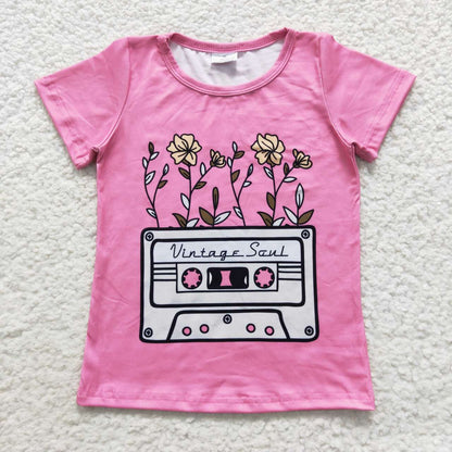 Sibling Baby Girls Flowers Cakes Tee Shirts Top