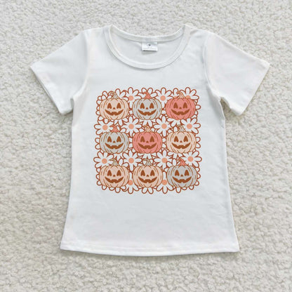 Sibling Baby Boys Girls Ghosts Pumpkins Halloween Tee Shirts Top