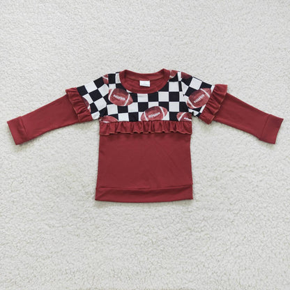 Sibling Baby Boys Girls Footballs Baseballs Team Tee Shirts Top