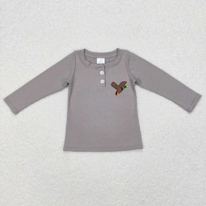 Sibling Baby Boys Girls Embroidery Ducks Dogs Fishing Southern Hunting Tee Shirts Top