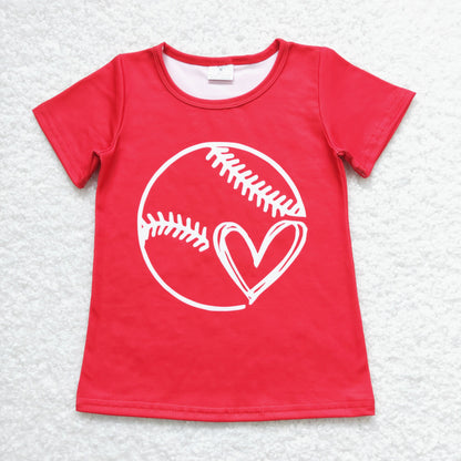 Sibling Baby Boys Girls Footballs Baseballs Team Tee Shirts Top