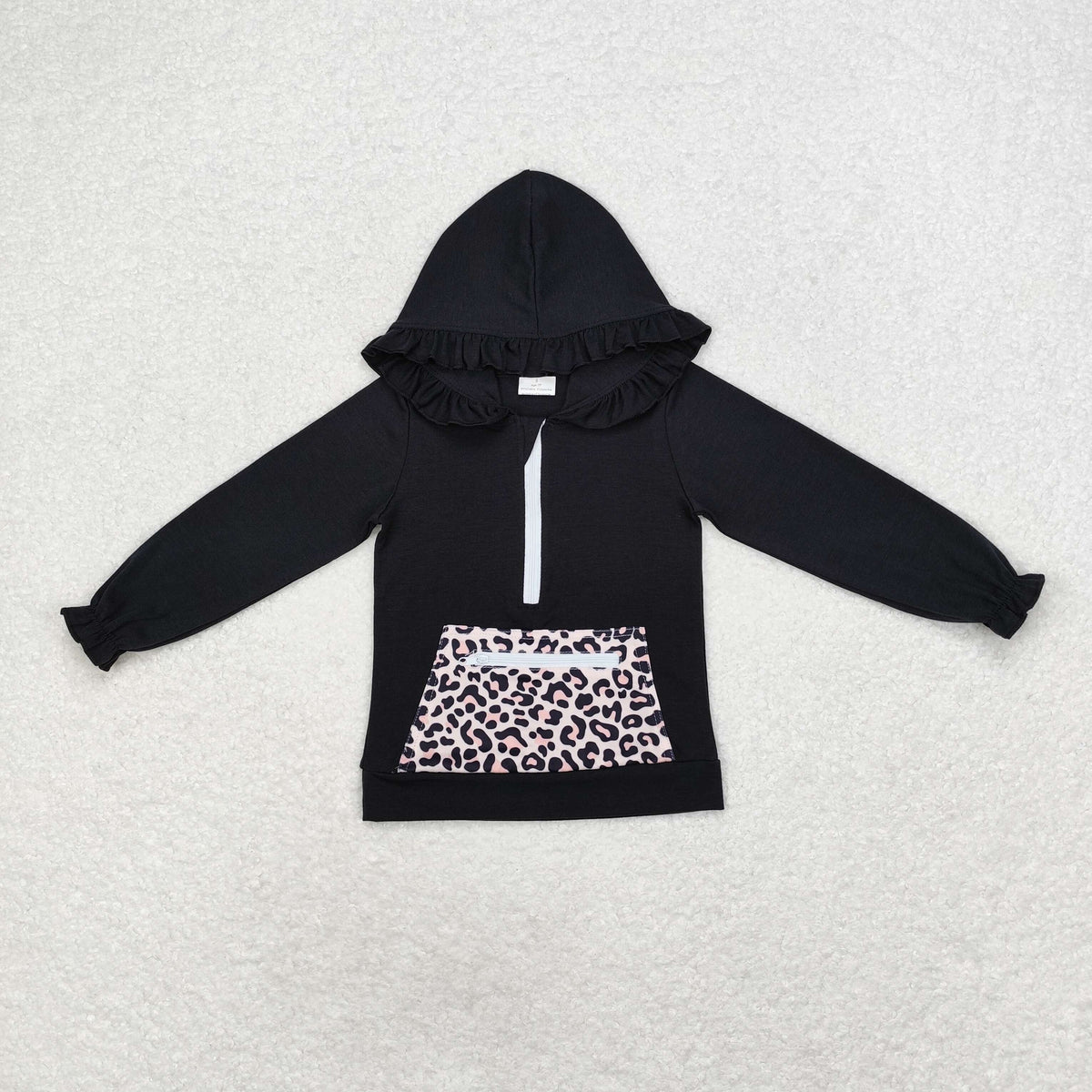 Sibling Baby Girls Ruffle Hooded Fall Pocket Pullovers Tops