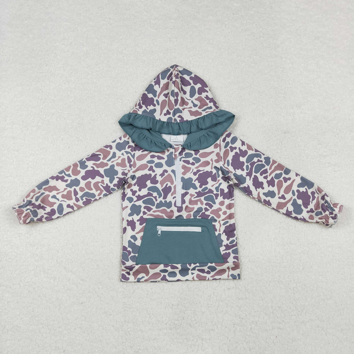 Sibling Baby Kids Southern Lavender Camo Polo Zip Pocket Hoodies Leggings