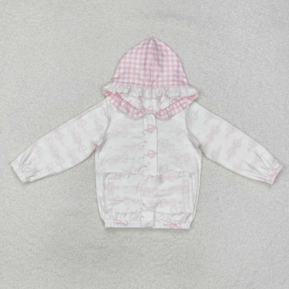Sibling Baby Girls Bows Bamboo Pajamas Set Hoodies Jacket Bummies Set