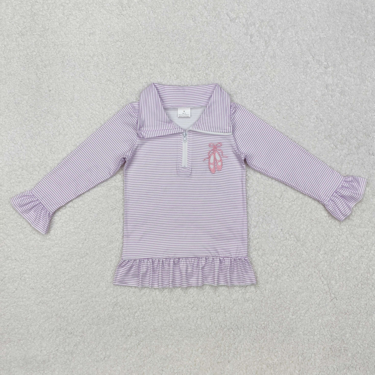 Sibling Baby Girls Embroidery Bows Shoes Zipper Ruffle Pullovers Top