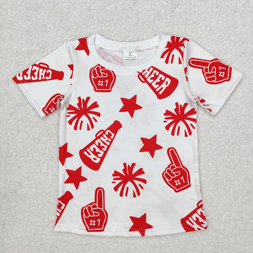 8 Colors Sibling Baby Girls Cheer Team Tee Shirts Tops
