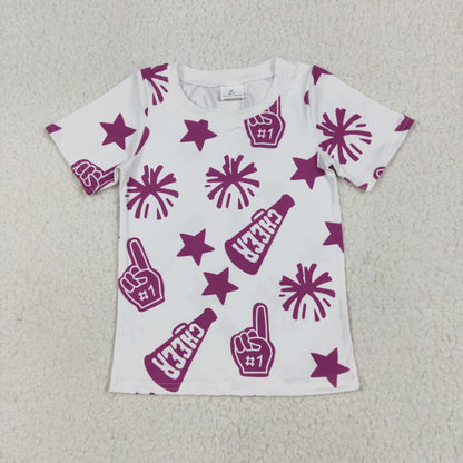 8 Colors Sibling Baby Girls Cheer Team Tee Shirts Tops