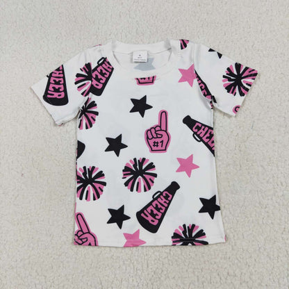 8 Colors Sibling Baby Girls Cheer Team Tee Shirts Tops