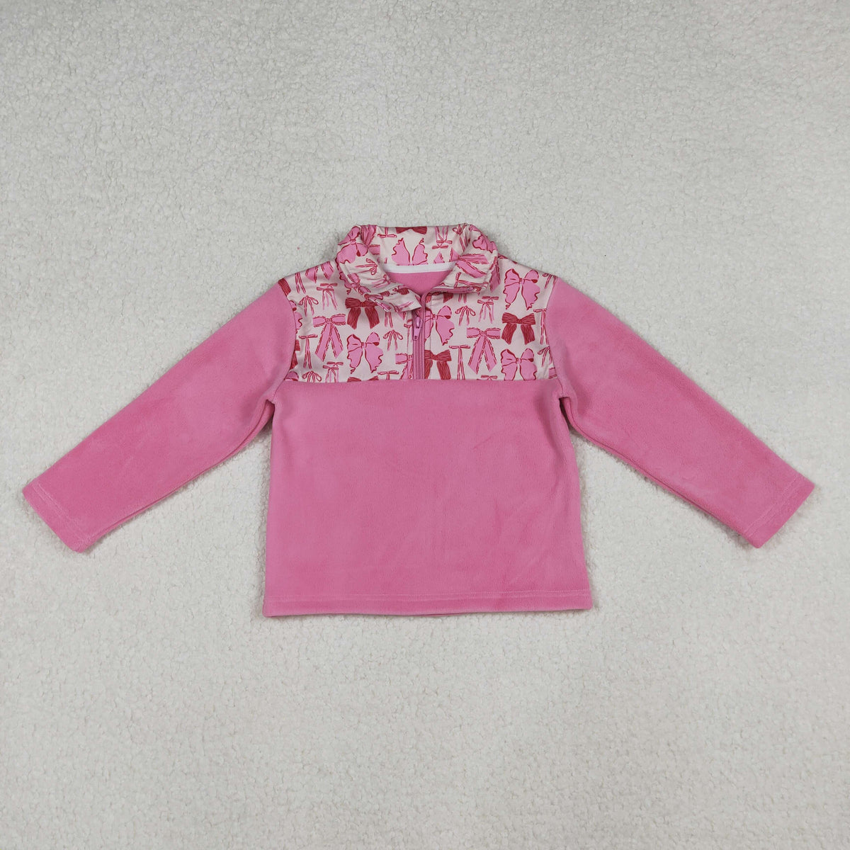 Sibling Baby Girls Pink Bows Plaid Button Pocket Shorts Pajamas Set Zipper Pullovers Top