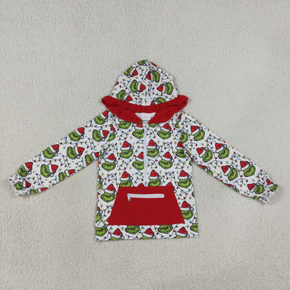 Sibling Baby Boys Green Faces Lights Christmas Pajamas Sets Zipper Footie Rompers Blankets