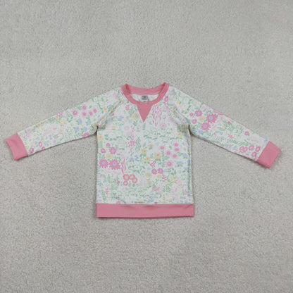 Sibling Baby Girls Long Sleeve Floral Yoga Active T-shirts Top
