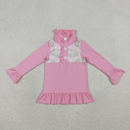 Sibling Baby Boys Girls Long Sleeve Golf Checked Button Pullovers Top
