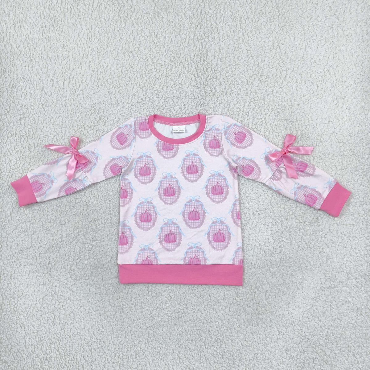 Sibling Baby Girls Long Sleeve Flowers Pumpkins Bows Fall T-shirts Top
