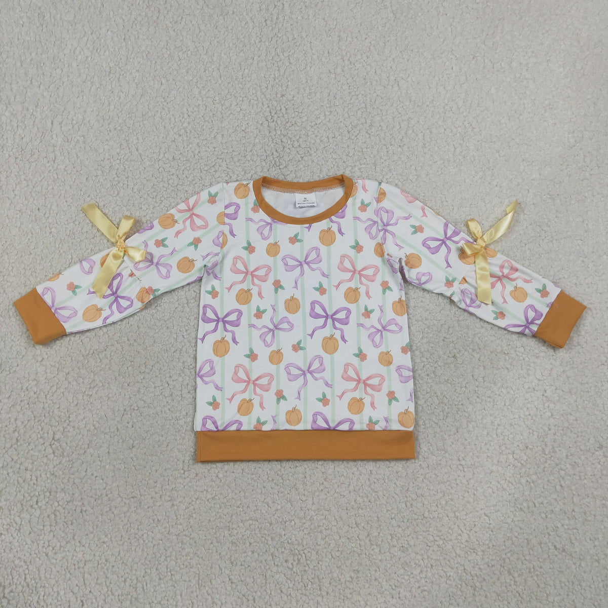 Sibling Baby Girls Long Sleeve Flowers Pumpkins Bows Fall T-shirts Top