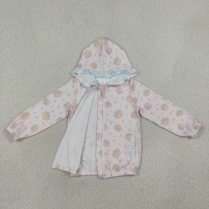 Sibling Baby Girls Long Sleeve Bows Pumpkins Zip Pockets Fall Hoodie Jackets Top