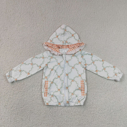 Sibling Baby Girls Long Sleeve Bows Pumpkins Zip Pockets Fall Hoodie Jackets Top