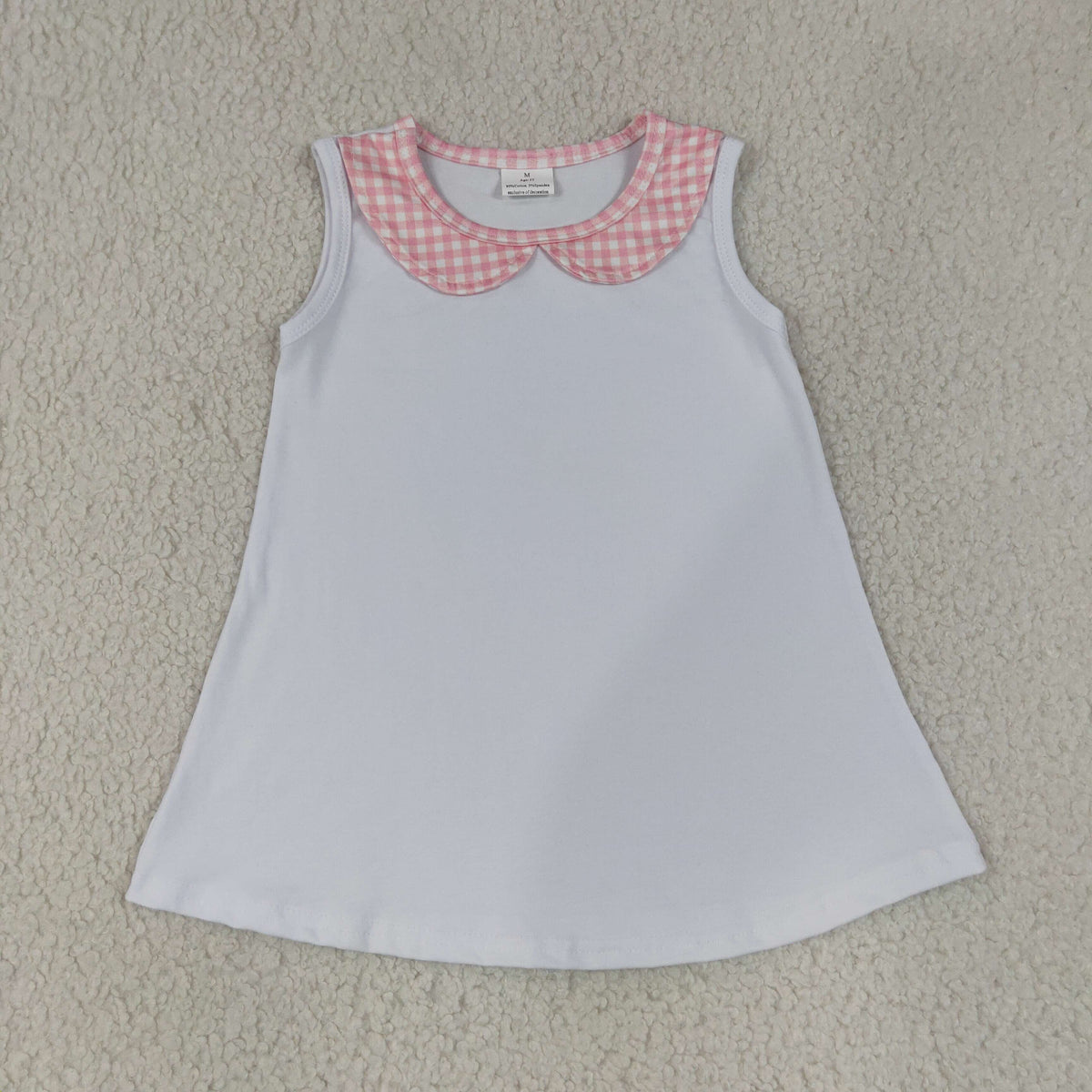 Sibling Baby Kids Sleeveless Collar Tunic Checked Bummies Clothes Sets