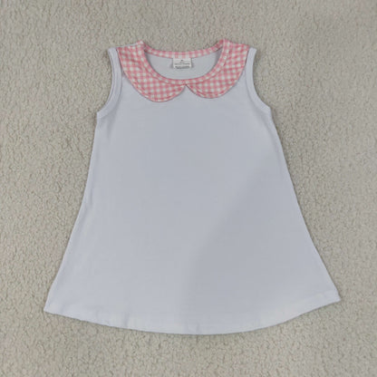 Sibling Baby Kids Sleeveless Collar Tunic Checked Bummies Clothes Sets