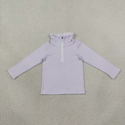 Siblings Baby Kids Long Sleeves Light Blue Stripe Zip Pullovers Top