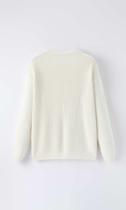 Mommy & Me Winter Girls Bow Sequins Pullover Sweater