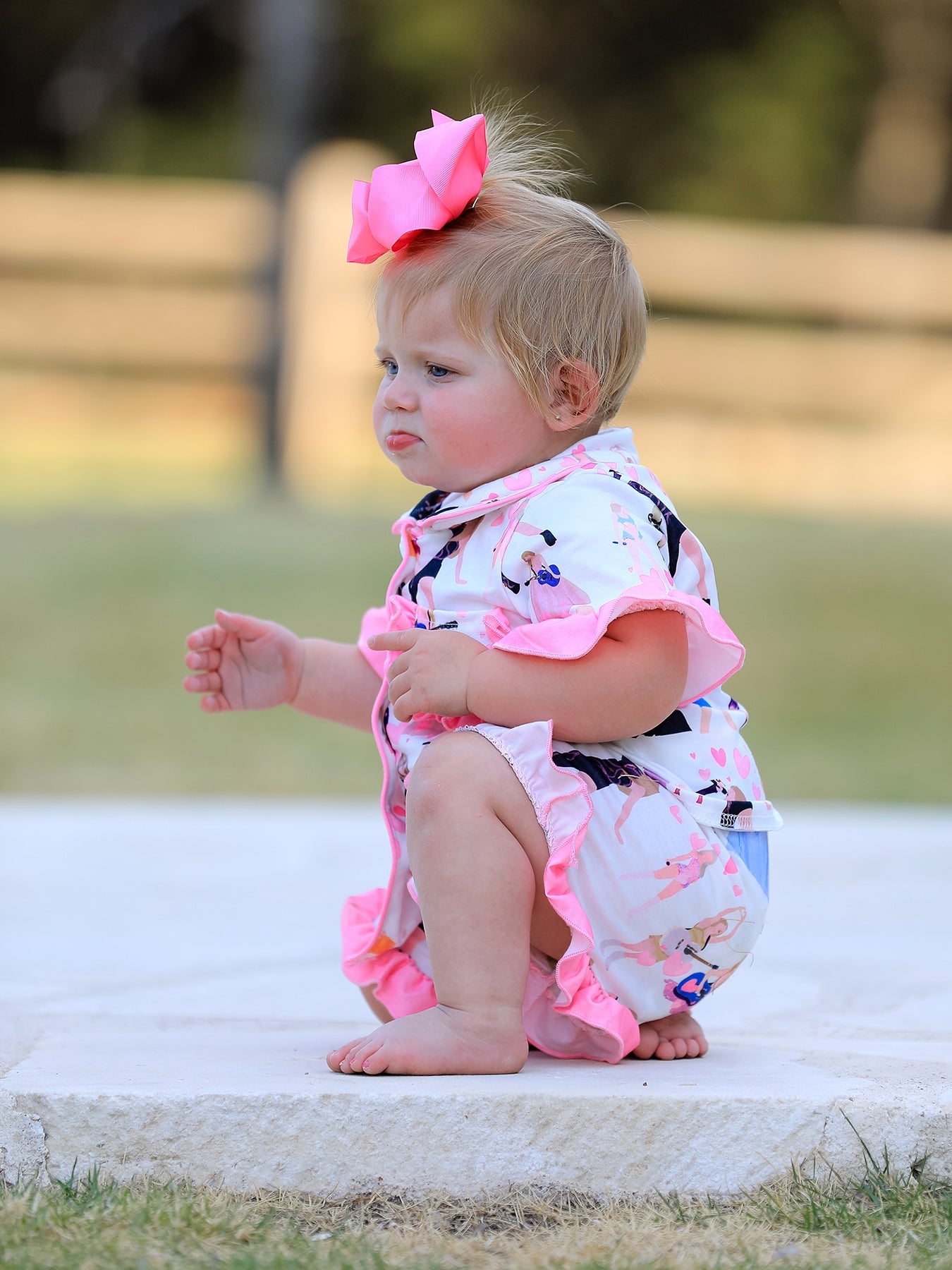 Mommy Me Girls TS Lapel Button Short Sleeve Shorts Ruffle Pajama Set