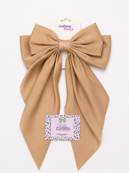 Boutique Hair Bow Tan