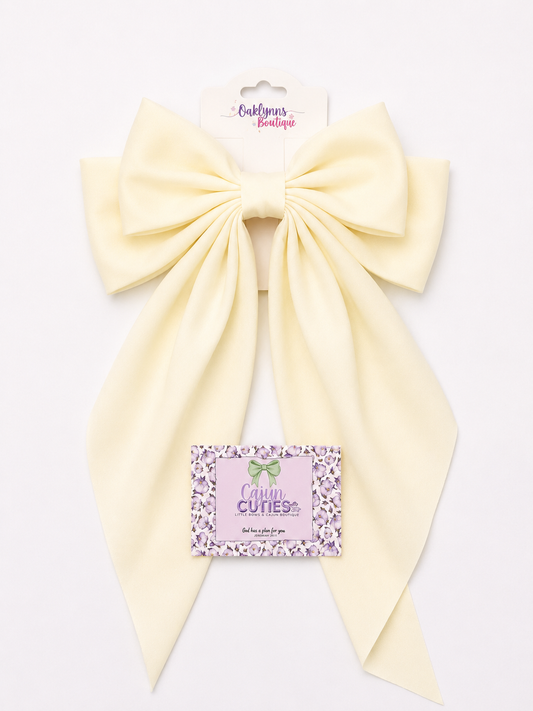 Boutique Hair Bow Off White