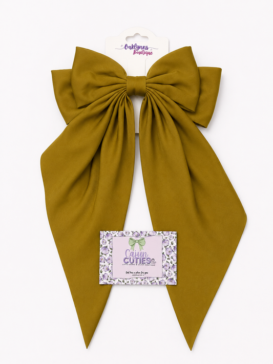 Boutique Hair Bow Mustard Gold
