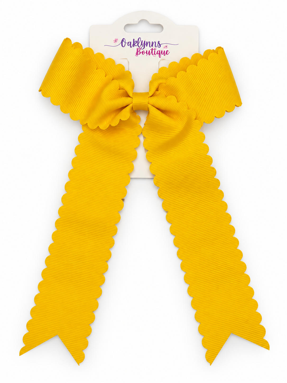 Scalloped Hair Bow Maize Gold