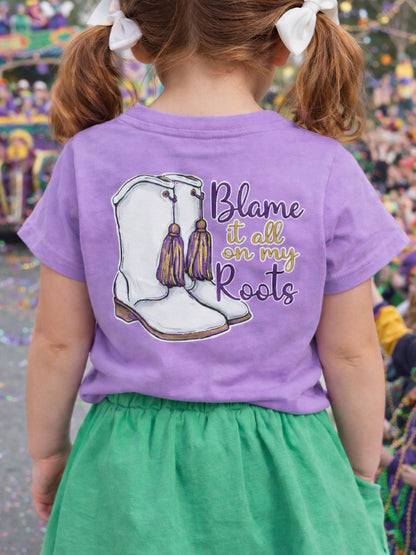 Blame it on my roots Mardi Gras purple