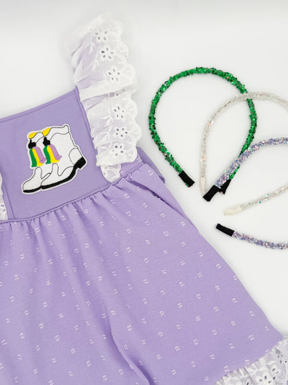 Boots purple Mardi Gras Dress