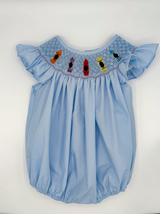 Smocked Geometric Pencil Bubble – Back to School Edition