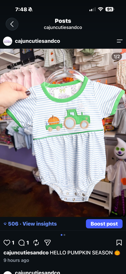 Tractor Boy Pumpkin Bubble