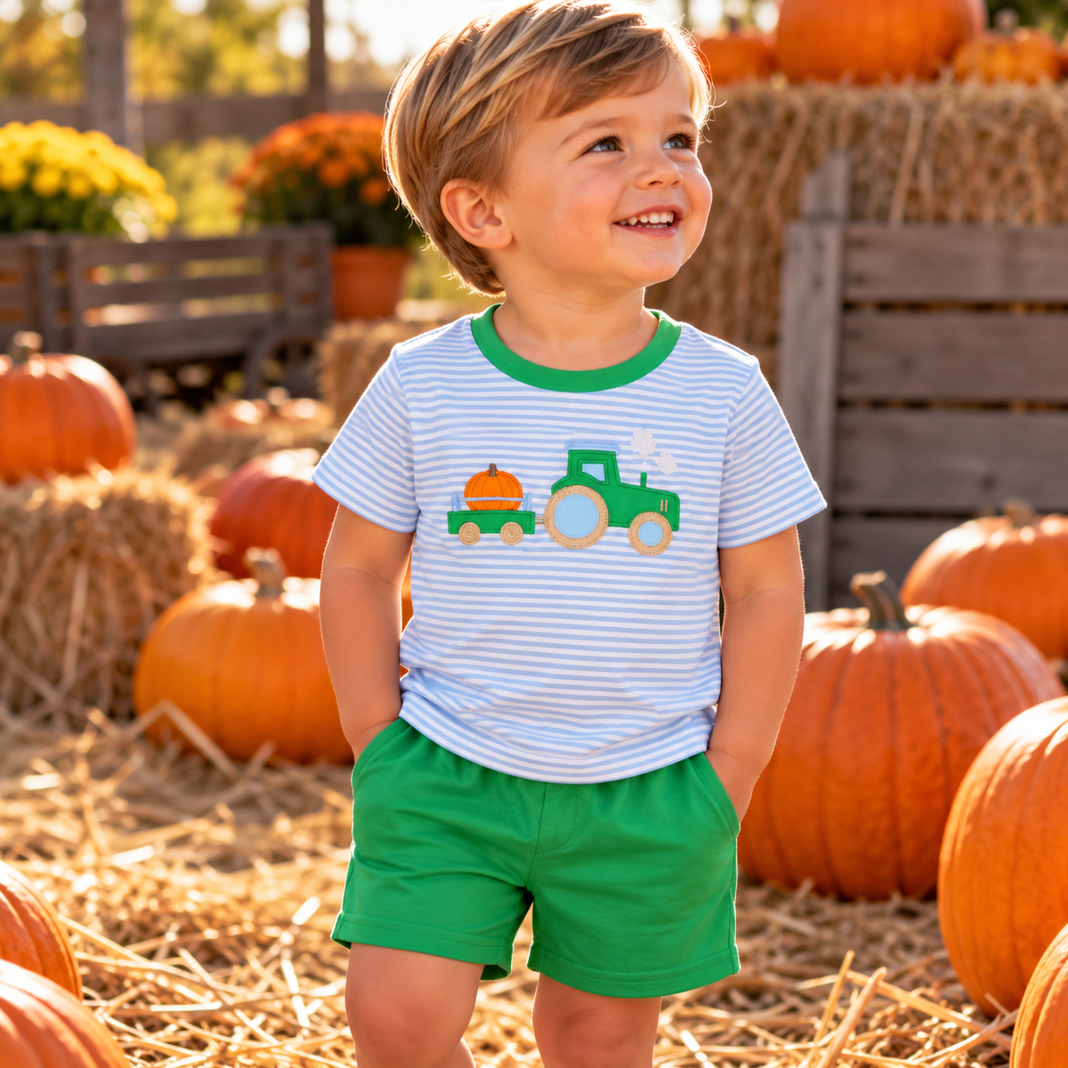 Tractor boy pumpkin Set