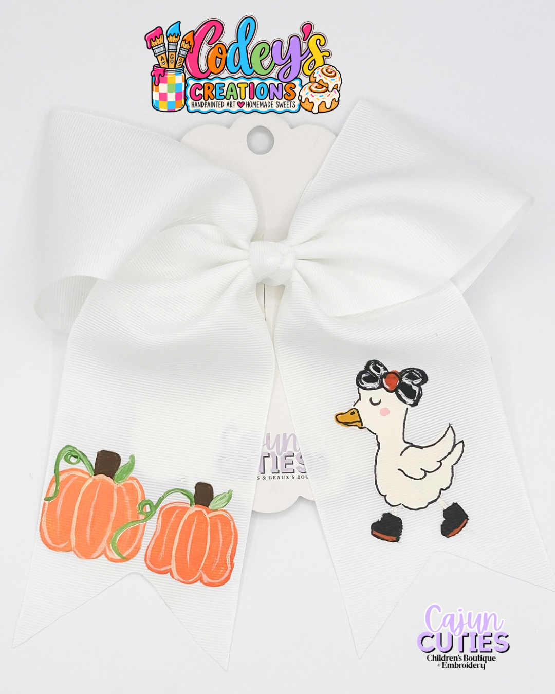 Pumpkin Patch Goose Bow
 Bow Hand Painted