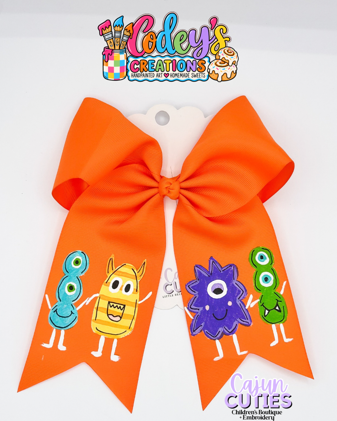 Little Monsters Hand Painted Bow