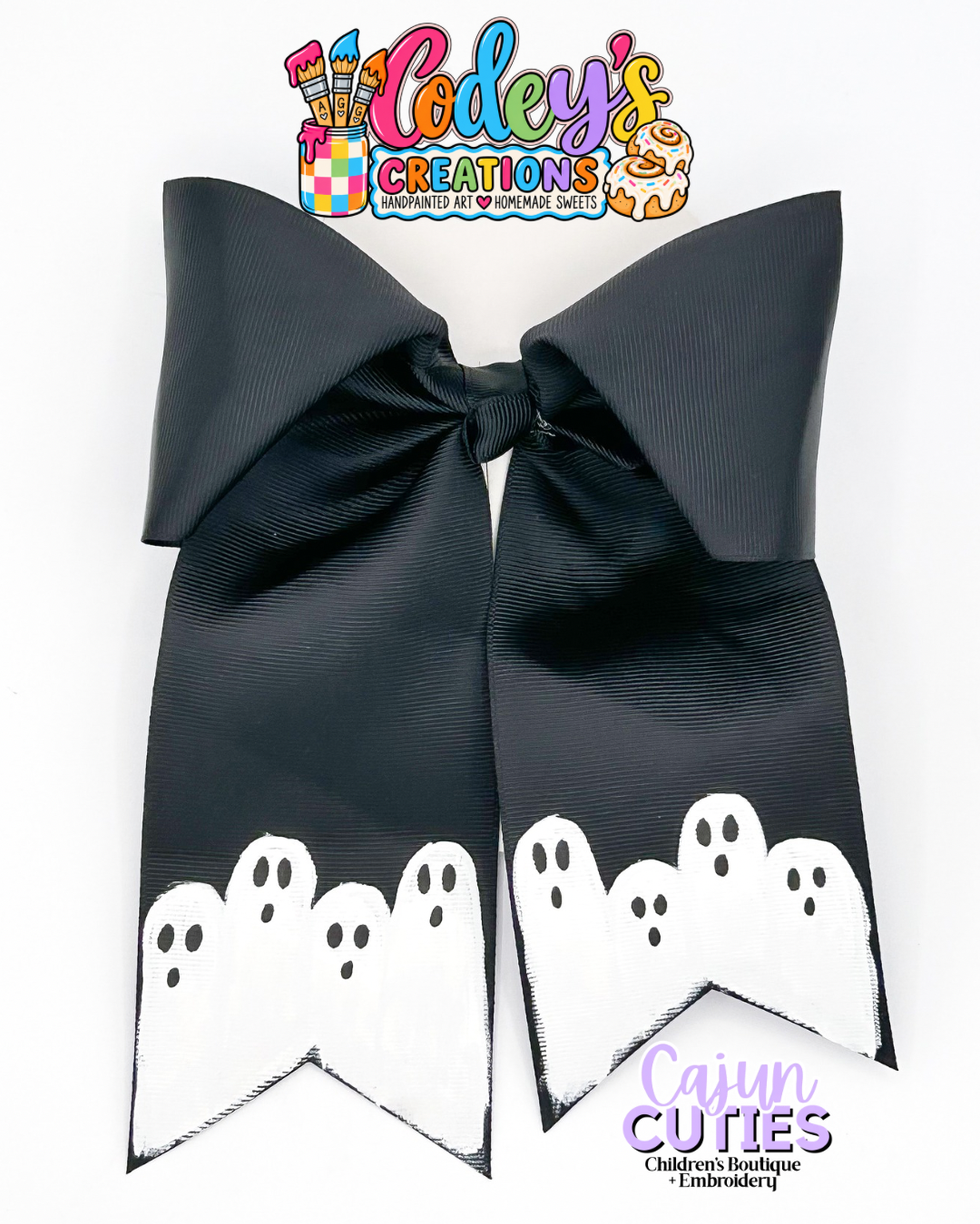 Spooky Little Boos Bow Hand Painted