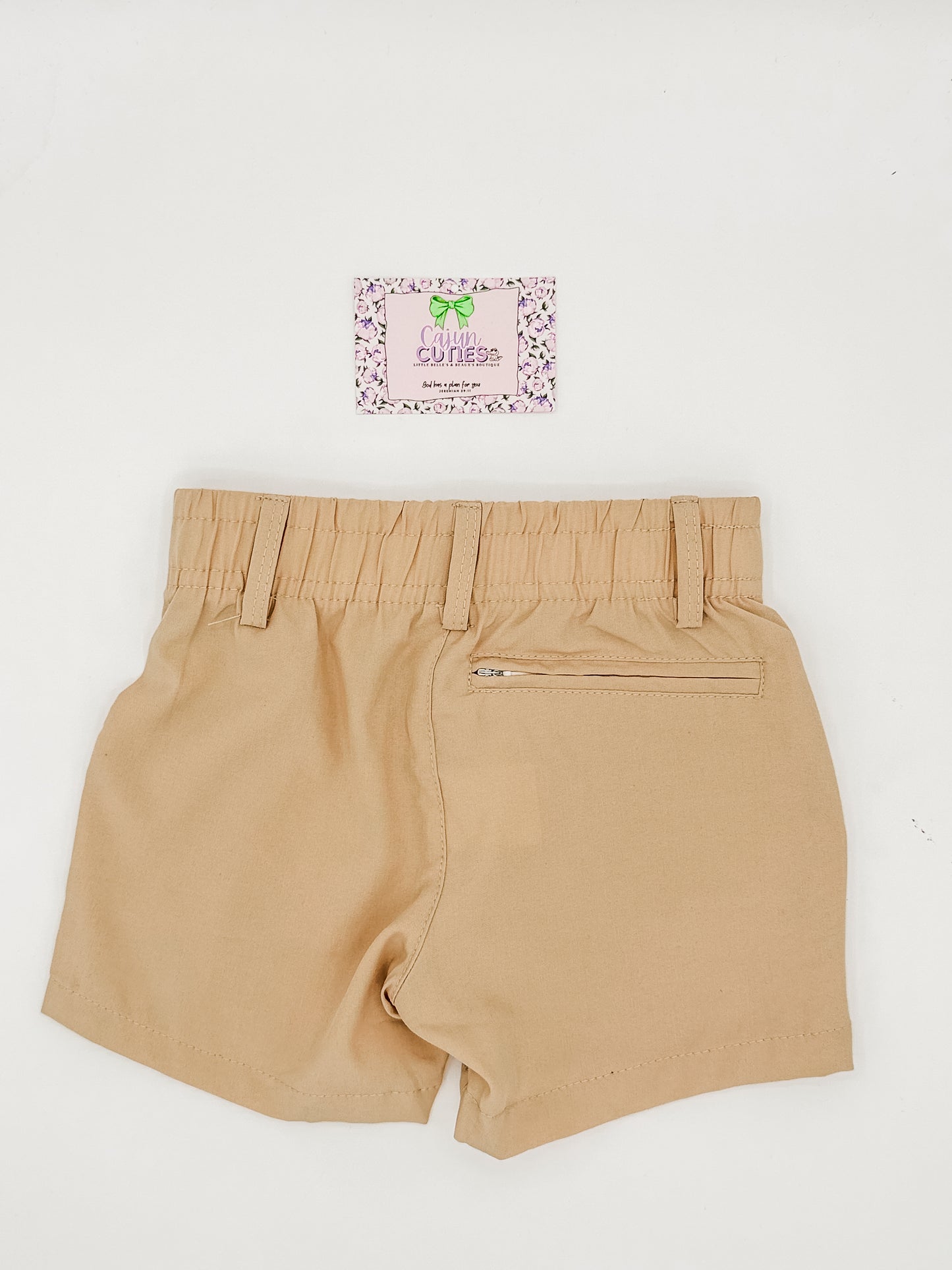 Youth Khaki Performance Shorts | Boys Golf & Athletic Shorts with Belt Loops