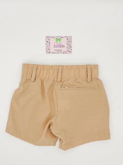 Youth Khaki Performance Shorts | Boys Golf & Athletic Shorts with Belt Loops