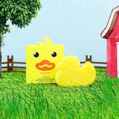 Danny Duck Children's Fruitilicious Body Wash Sponge | Nature Animals by Spongeables