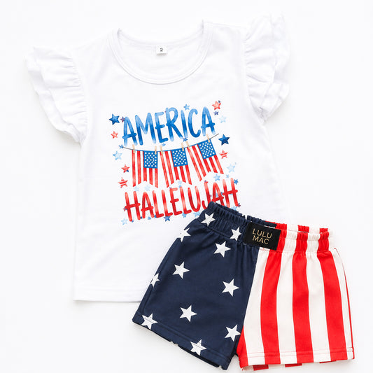 America Hallelujah Ruffle Shirt